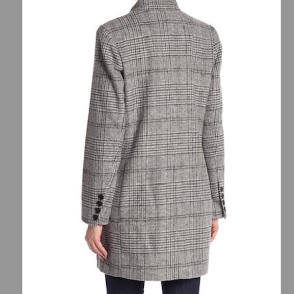 Lucky Brand Plaid Check Long Coat EUC - Picture 5 of 15